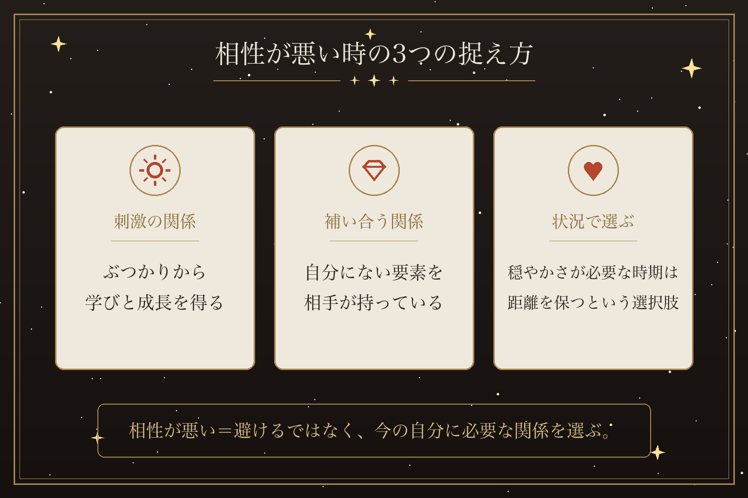 相性が悪い時の3つの捉え方