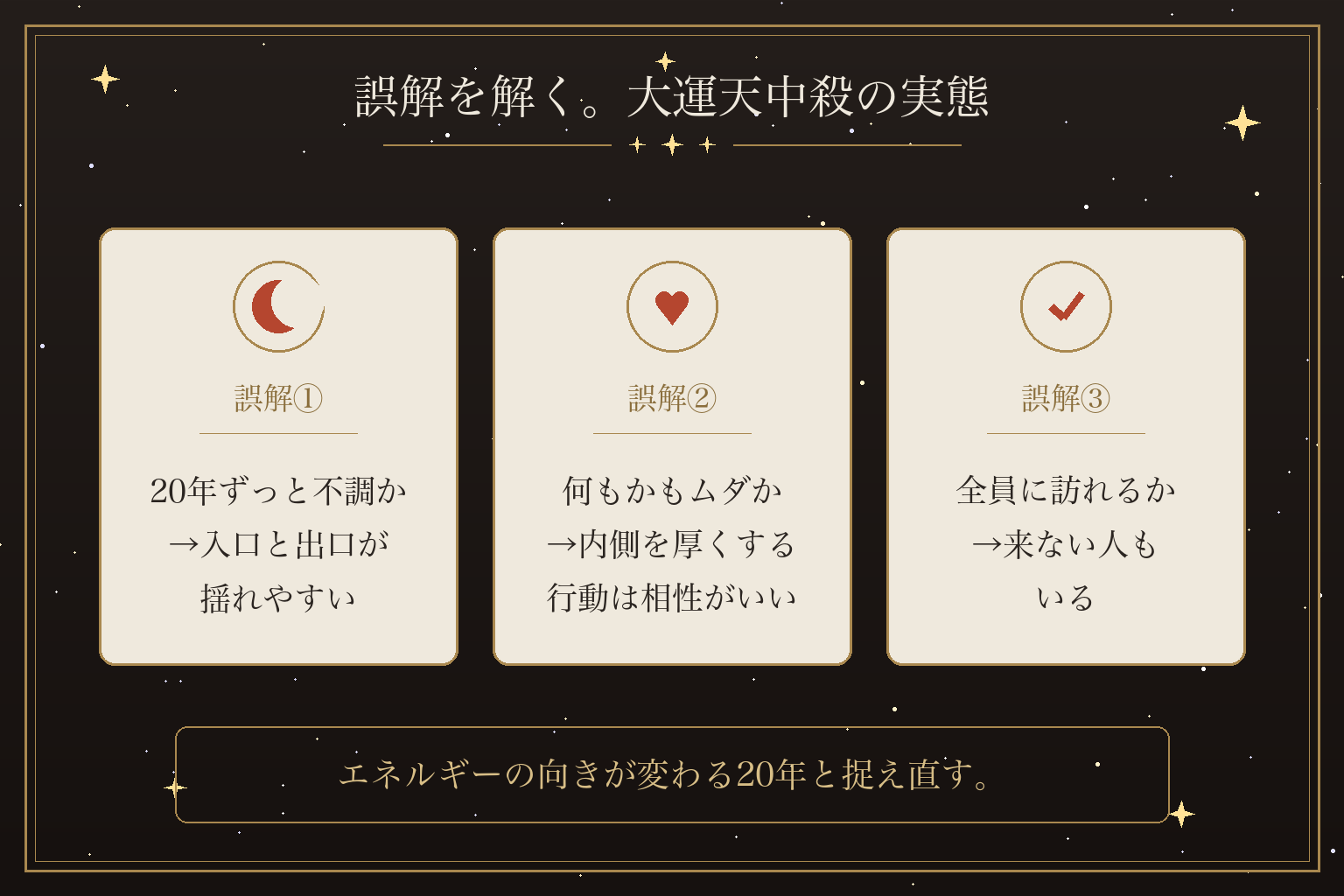 誤解を解く。大運天中殺の実態
